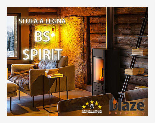 BLAZE HARMONY - Presentazione stufa ad aria modello SPIRIT alimentata a legna con combustione a fiamma tradizionale