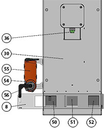 8 250 Vista frontale regolazione aria